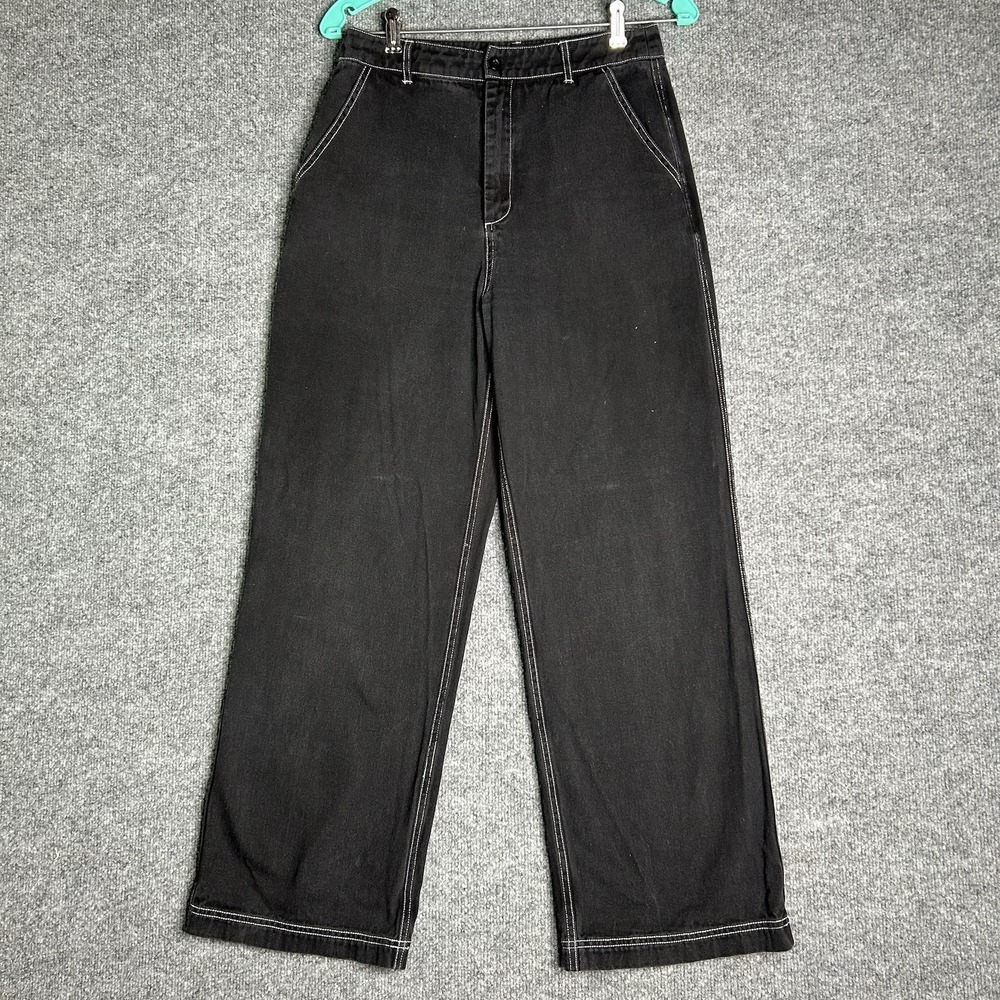 Cider Wide Leg Denim Jeans Women Size Medium Black Y2k Skater